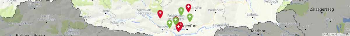 Kartenansicht für Apotheken-Notdienste in der Nähe von Albeck (Feldkirchen, Kärnten)